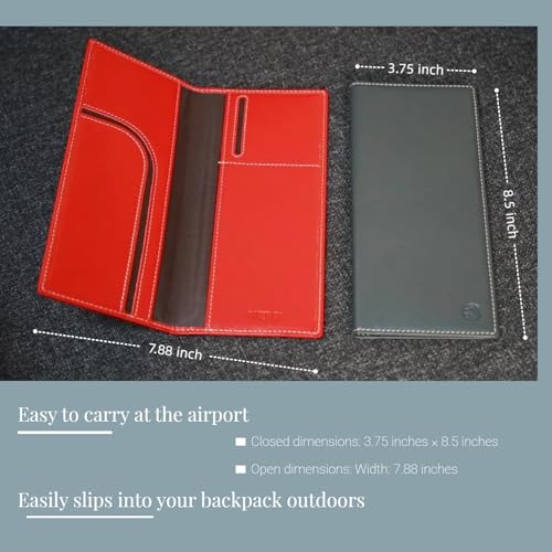 Genuine Leather RFID Blocking Long Passport Holder Passport Cover (Dark Blue) - color: Dark Blue