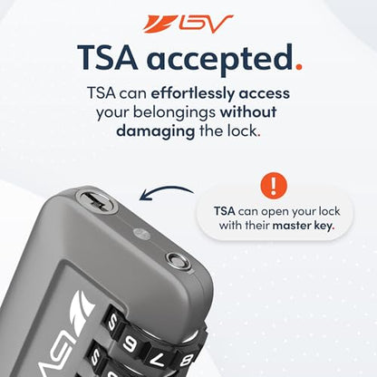 TSA Accepted Luggage Travel Lock, Set-Your-Own Combination Lock for School Gym Locker, Luggage Suitcase Baggage Locks, Filing Cabinets, Toolbox, Case (Slate Gray, 4 Pack) - color: Slate Gray, size: 4 Pack