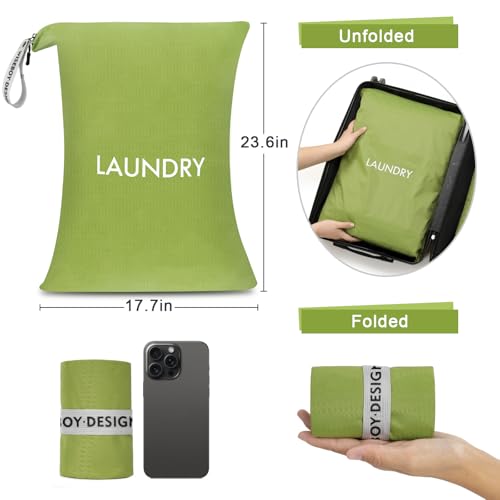 WiseBoy 2 Pack Laundry Bags, Travel Laundry Bag for Dirty Clothes, Washable Nylon Wet Dry Bag, Swimming Yoga Bathing Suit Workout Wet Dry Bags - color: Green