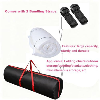 Extra Large 600D Oxford Waterproof Sports Duffle Bag | 2-Way Zippers | 59×14.9Inch Large Foldable Storage Bag for Folding Bed, Mattress, Duvet, Camping Chair, Beach Umbrella (2 Pack) - size: 59*15 inch