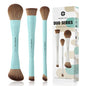 EIGSHOW Makeup Brush Set, 3Pcs Dual Ended Face Makeup Brushes for Foundation Powder Contour Highlight Concealer Nose Shadow, Travel Gift Set (Cyan) - color: Cyan