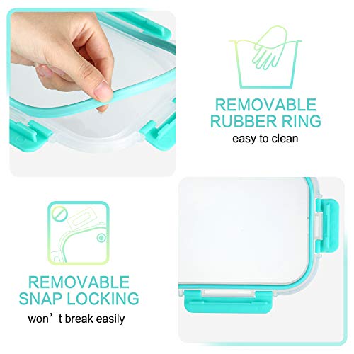 [5-Pack,36 Oz]Glass Meal Prep Containers 2 Compartments Portion Control with Upgraded Snap Locking Lids Glass Food Storage Containers, Microwave, Oven, Freezer and Dishwasher (4.5 Cups, Green) - color: Green