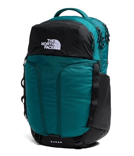 THE NORTH FACE Surge Commuter Laptop Backpack | Daypack With Water Repellent Finish, 16" Laptop Sleeve, Reflective Details - color: Pacific Teal/Tnf Black, size: One Size