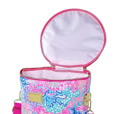 Lilly Pulitzer Insulated Soft Beach Cooler with Adjustable/Removable Strap and Double Zipper Close - color: Splendor in the Sand
