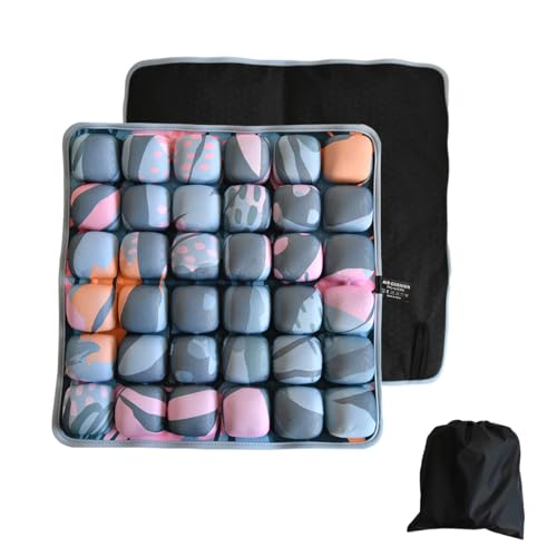 3D Air Cell Inflatable Pressure Relief Seat Cushion, Portable Self-Inflating Pad with Anti-Slip Bottom for Office Chair, Car Seat, Wheelchair, Storage Bag Included, Multicolored (Rainforest)