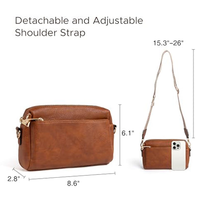 Anti Theft Crossbody Bag for Women, Slash-resistant RFID Blocking Travel Purses, Small Shoulder Bag Handbag - color: Brown