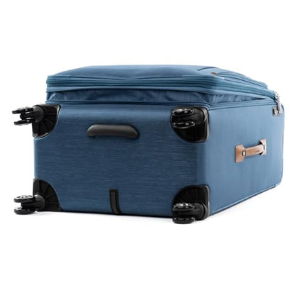 Travelpro Platinum Elite Softside Expandable Checked Luggage, 8 Wheel Spinner Large Suitcase, TSA Lock, Men and Women, Coastal Blue, Checked Large 29-Inch - color: Coastal Blue, size: Checked-Large 29-Inch