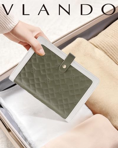 VLANDO Travel Jewelry Organizer Case,Mom Gifts from Daughter,Jewelry Storage Book Ring Binder with Clear Zipper Velvet Jewelry Pouch Bag,Travel Essentials for Rings,Necklace,Earrings-Olive Green - color: 03.Olive Green