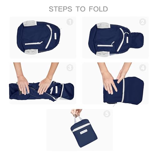 35L Foldable Waterproof Backpack For Outdoor Sports Travel Inside Wet Clothes Compartment Packable For Multiple - color: 1dark Blue