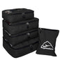 5 Set Packing Cubes for Travel Large Suitcase Luggage Organizer Bags Travel Accessories Vacation 4 Cubes 1 Laundry Pouch Bag - color: Snow Black