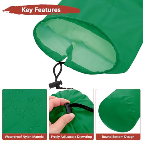 Stuff Sack [2PCS] - Waterproof Outdoor Storage Sacks Use for Backpacking & Traveling & Hiking - [Dark Green-5 x 10 in/ 13 x 25 CM] Ultralight Drawstring Bags - color: Dark Green