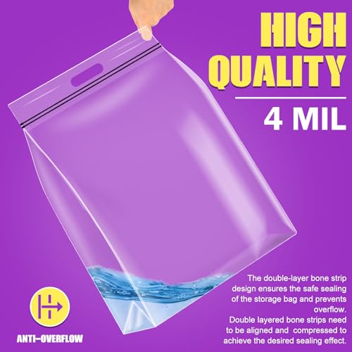 FURWEY 25 Gallon Extra Large Storage Bags 35”x 24”Resealable Clear Bags with Handle 4 Mil Thick Heavy Duty Big Bag for Clothes Pillow Travel Moving,Bedding,Shoes and Toys Storage, Pack of 3 - size: 25 gal - 3 pack