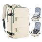 coofay Vacuum Backpack Travel with Pump Vacpack Travel Backpack with Vacuum System Compression Backpacks - color: A3-beige With Green, size: Large
