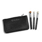 Sigma Beauty Glam ‘N Glow Mini Eye Makeup Brush Set – Set of 3 Eye Makeup Brushes for Blending, Shading, Lining, and Smudging, Includes Stylish Black Small Makeup Bag (4 Pcs) - style: Glam 'N Go Mini Eye Brush Set
