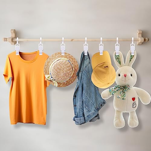 20 Pcs Plastic Swivel Hanging Hooks, Curtain Clips, Clothes Pins, Beach Towel Clips, Home Swivel Laundry Clips for Hats, Pants, Towels, Socks, Pants - color: White+20