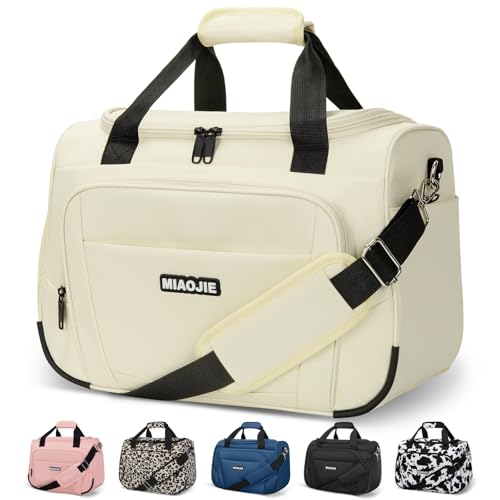 Underseat Carry On Luggage Lightweight Travel Tote Weekender Bag Overnight Duffle Bag for Travel, Travel Essentials Personal Item Travel Bag for Women and Men, Beige-16Inch - color: Beige, size: 16IN