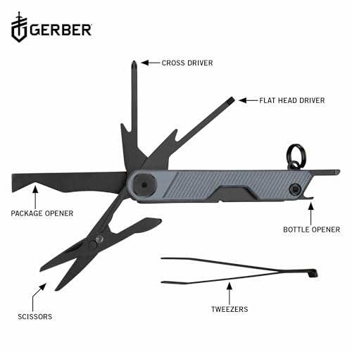 Gerber Gear Armbar Mini - 8-in1 Travel Multitool with Package Opener, Screwdriver & Scissors - EDC Adventure Gear for Camping, Hiking & Outdoor - Compact Utility Tool - Blue - color: Blue