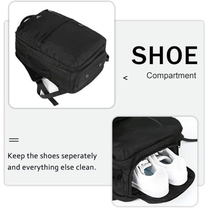 MATEIN Extra Large 45L Travel Laptop Backpack, Airline Approved Carry on Backpack with Shoe Compartment, Water Resistant Luggage College Overnight Weekender Travel Bag Fit 18" Laptop, Black - color: Black, size: XX-Large