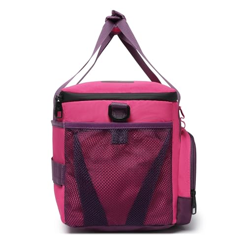 SUNNY BIRD 12L Large Insulated Lunch Bag, Leakproof and Foldable Lunch Cooler Box for Women Adult and Men, Fits 18 Cans (Purple) - color: Purple