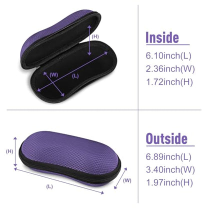 FINTIE Sunglasses Case, Hard EVA Shell Shockproof Sport Glasses Case with Metal Carabiner Travel Zipper Eyeglasses Holder - color: Voilet