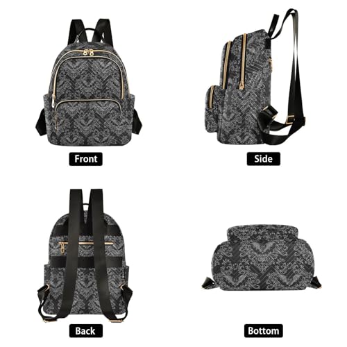 Women Fashion Backpack Purse Casual Lightweight Travel Shoulder Bag Goth Bats Black Rucksack Ladies Bag, Small - color: Color 02, size: Small
