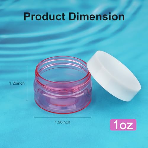 Cosywell Travel Jars Containers Plastic Cream Jars TSA Approved 1oz 4 Pieces Refillable Cosmetic Containers Leak-proof Travel Size Containers with Lid for Lotion Makeup Cosmetics (Pink) - color: F-1oz Pink