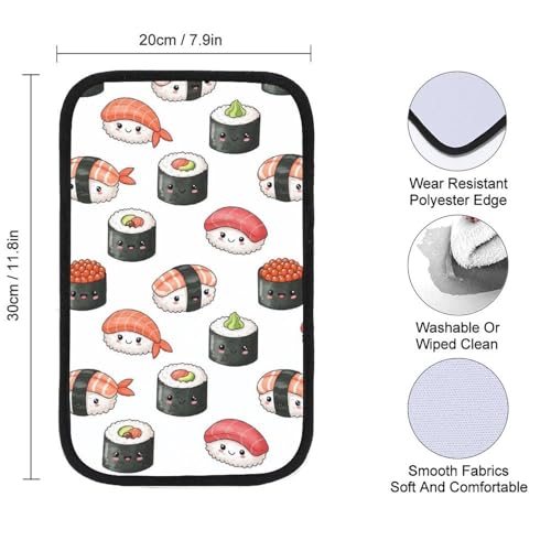Car Center Console Armrest Cover Cute Food Japanese Sushi, Handrail Box Cushion Protector, Suitable for Most Vehicles - color: Picture (67)