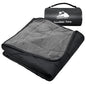 Large Outdoor Waterproof Blanket Extra Thick Fleece Stadium Blanket for Camping, Car, Pet, Picnics - Windproof, Wearable, Machine Washable 80" x 58" (Black Gray) - color: Black Gray