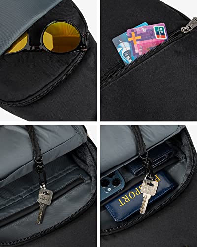 WATERFLY Medium Crossbody Sling Backpack Anti Theft Backpack for Traveling Chest Shoulder Bag - color: Black(medium)