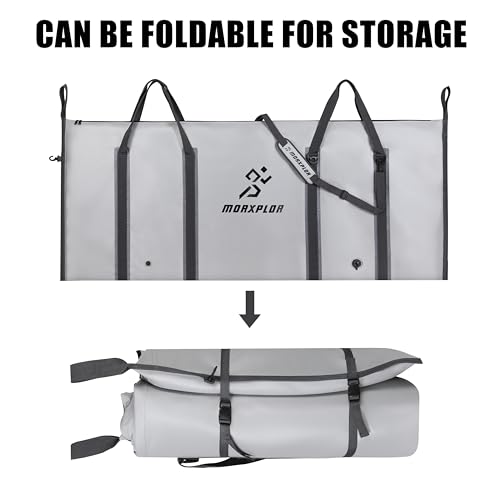 MORXPLOR Insulated Fish Cooler Bag for Fishing 41x17 47x17In 50x20In 60x24 72x30 80X40 Inches,Large Insulated Fish Kill Bag,Fishing Catch Bag Cooler with Water-resistant Zipper - color: 80inch Light Grey
