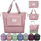 Ranslen Large Capacity Folding Travel Bag,Expansion Travel Duffel Bag with Dry and Wet Separation Portable Travel Duffel Bag - color: Pink