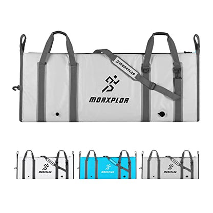 MORXPLOR Insulated Fish Cooler Bag for Fishing 41x17 47x17In 50x20In 60x24 72x30 80X40 Inches,Large Insulated Fish Kill Bag,Fishing Catch Bag Cooler with Water-resistant Zipper - color: 60inch Light Grey