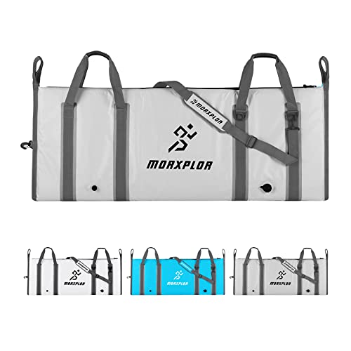 MORXPLOR Insulated Fish Cooler Bag for Fishing 41x17 47x17In 50x20In 60x24 72x30 80X40 Inches,Large Insulated Fish Kill Bag,Fishing Catch Bag Cooler with Water-resistant Zipper - color: 60inch Light Grey