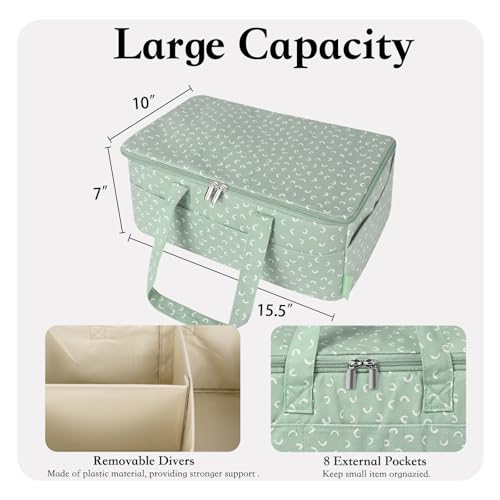 Diaper Caddy Organizer, Baby Basket for Baby Shower With Lid，Car Caddy for New Born，Portable and Foldable Baby Essentials with Handle/8 Side Pockets (cotton print)