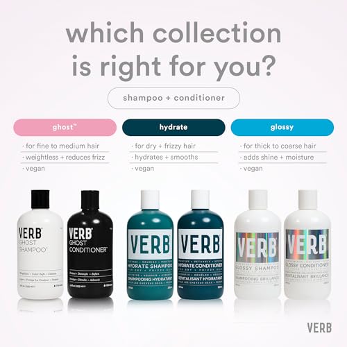 VERB Hydrate Shampoo + Conditioner Duo - Cleanses + Nourishes Dry + Frizzy Hair to Smooth + Reduce Frizz - Amber + Warm Jasmine Scent - size: 0.33 Fl Oz (Pack of 2)
