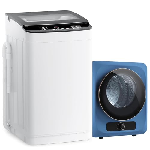 Auertech Portable Washer and Dryer Combo Set, 28 lbs Fully Automatic Washing Machine, 1.5 CuFt Portable Dryers, Compact Washer and Dryer for Apartment, RV, Dorm - color: Blue, size: 1.5 cu.ft + 28 lbs