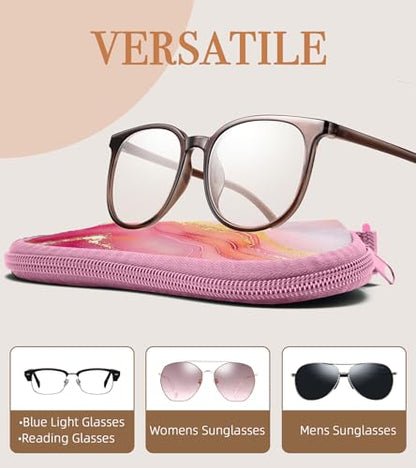 Sunglasses Case Soft Glasses Cases for Women Pouch Eyeglass Bag Eye Glass Kids Girls Sun Glasses Cute Kawaii - color: Marble Pink