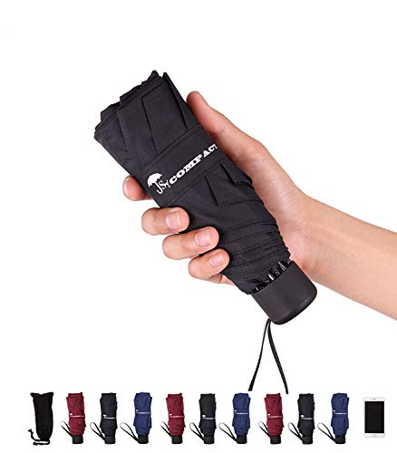 SY COMPACT Travel Umbrella - Lightweight Portable Mini Compact umbrellas-Factory outlet shop - color: black