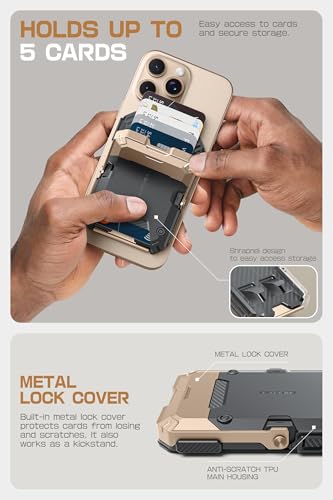 SUPCASE for MagSafe Wallet with Stand, Magnetic Wallet for Men, [Hold 5 Cards] [Adjustable Stand] [RFID Blocking] Phone Stand Credit Card Holder Tripod for iPhone 17/16/15/14/13/12 Series, Desert - color: Desert