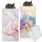 Glasses Case Soft, Eyeglass Cases for Women Portable Squeeze Top PU Leather 2 Pack Glasses Pouch with Cleaning Cloth - color: 2pcs Pink Blue Marble+blue Purple Marble