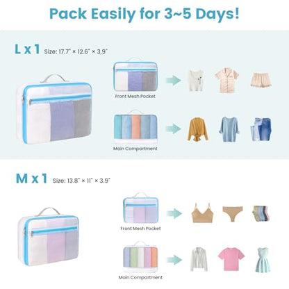 Cambond Mesh Packing Cubes for Travel Women - Lightweight Travel Bags Luggage Packing Organizer Travel Cubes for Suitcase with Handle