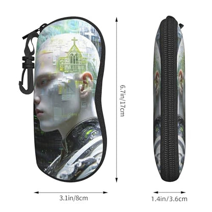 Portable Leather Glasses Case Anti-pressure Glasses Bag Coin Purse Storage Bag Suitable for Men and Women - color: D