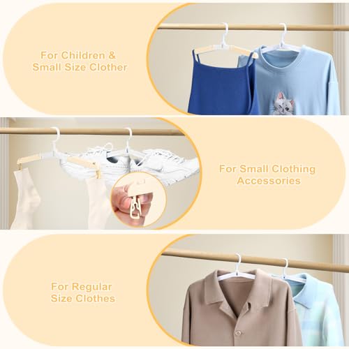 6 Pack Fodable Travel Hangers with Clips & Adjustable Clothesline, Portable Collapsible Hangers with Storage Bag for Suitcase, Hotel, RV, Cruise Essentials Set (Beige) - color: Beige