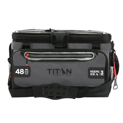 Titan by Arctic Zone Deep Freeze Cooler - Zipperless Hardbody Cooler - Deep Freeze Insulation, HardBody Liner, and SmartShelf - color: Sharkskin Gray, size: 48 Can