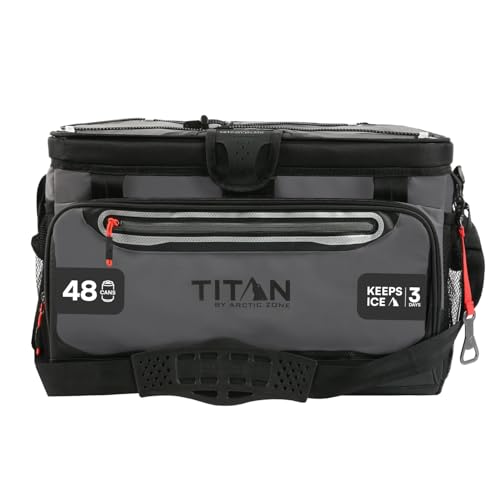 Titan by Arctic Zone Deep Freeze Cooler - Zipperless Hardbody Cooler - Deep Freeze Insulation, HardBody Liner, and SmartShelf - color: Sharkskin Gray, size: 48 Can
