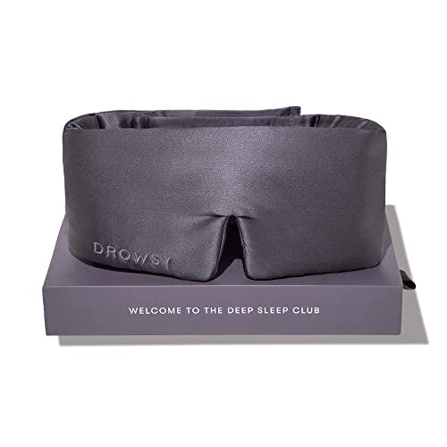 DROWSY Silk Sleep Mask - Face-Hugging, Padded Cocoon for Luxury Sleep in Total Darkness - 100% Pure Mulberry Silk (Moonlight Shadow) - color: Moonlight Shadow, size: 1 Count (Pack of 1)