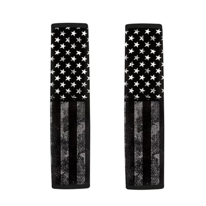 Black US Flag Automotive Seat Belt Cover 2-Pack Soft Car Safety Seat Belt Strap Shoulder Pad Easy to Install Universal Size Fit for Most Cars SUVs Trucks Vans - color: Black US Flag