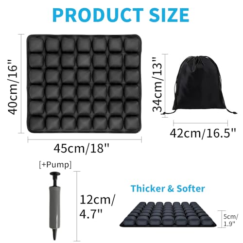 Press Type Inflatable Travel Cushion Airplane Seat Cushion, Built-in Air Pump Portable Airplane Seat Cushion for Long Flights, Car, Office, Wheelchair