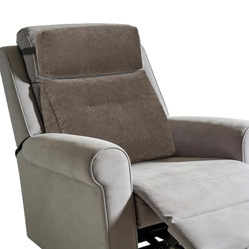 Lumbar Support Pillow for Recliner Chair with Headrest, Dual-Layer Large Back Pillow for Deep Couch & Sofa, Memory Foam Lower Back Support Cushion Set for Sciatica Relief Brown - color: Brown