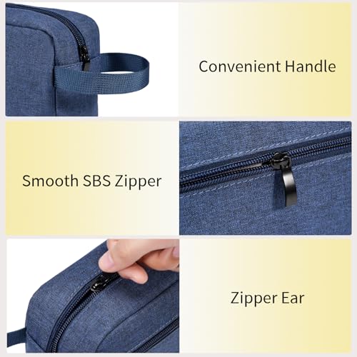 Travel Hanging Toiletry Bag with Carry Handle - Water-Resistant Small Cosmetic Organizer for Men & Women, Makeup, Shaving Kit, Gym & Travel Essentials (Blue) - color: Blue